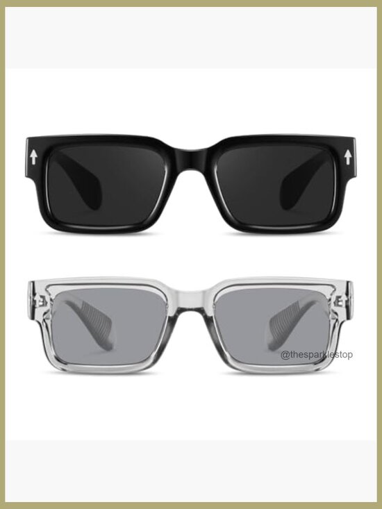 Square Frame Sunglasses for Women Men Chunky Rectangle UV400 Protection Shades main image 7